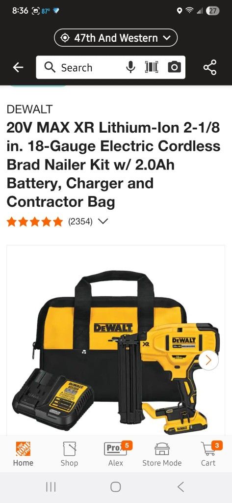 Dewalt Nailer 18 gauge