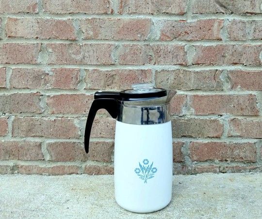 Vintage Corning Ware 10-Cup Cornflower Blue Percolator 