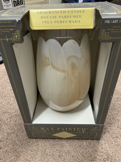 Wax Painted candle and vase