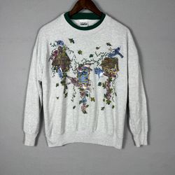 Vintage 90s Basic Editions Birdhouse Sweatshirt Women's M