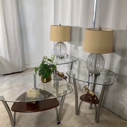 Glass & Chrome Coffee Tables Set Of 3 ASHLEY FURNITURE 