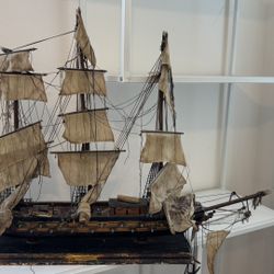 Vintage Wooden Sailboat Nautical Theme Decoration Boat