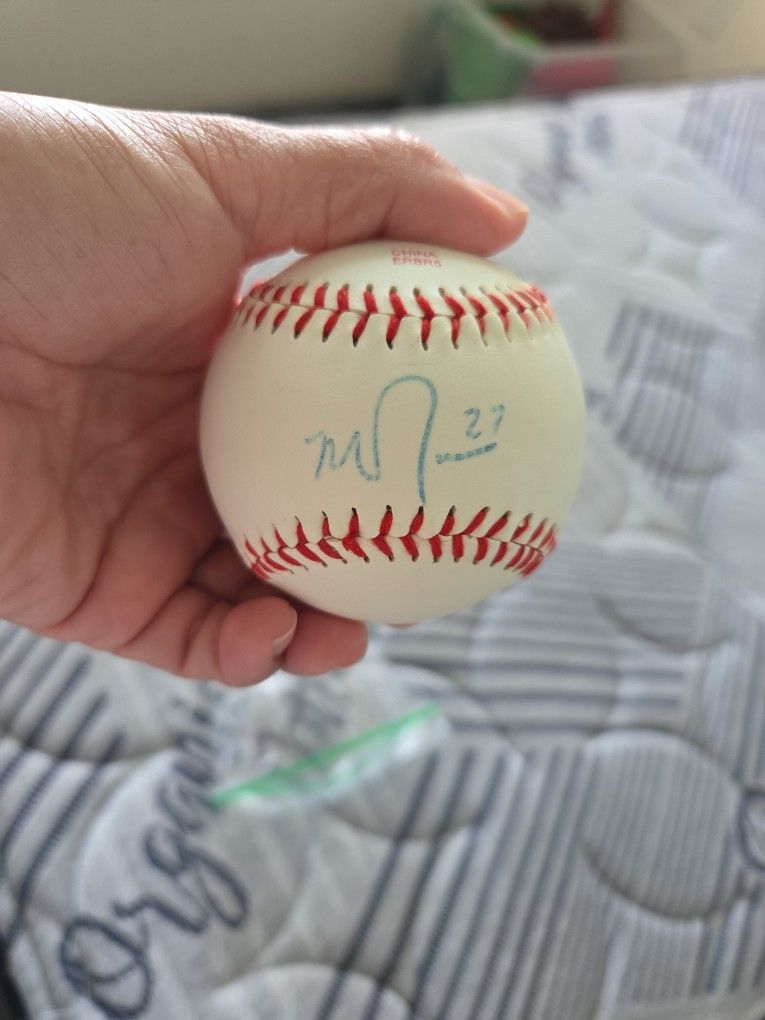 Signed Baseball By Mike Trout