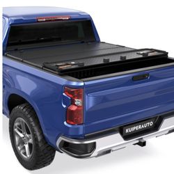 KUIPERAUTO 5.8FT Quad Hard Truck Bed Tonneau Cover Compatible For 2019-2025 2026 Chevrolet Silverado GMC Sierra 1500 (2019 New Body) - 69.6 Inch - W/O