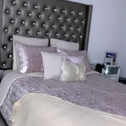 Leather headboard with diamonds- Queen 