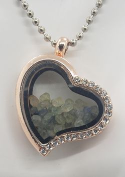 Natural Montana Sapphire filled Heart Locket