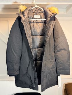 Calvin Klein Puffer Parka with Faux Fur Hood