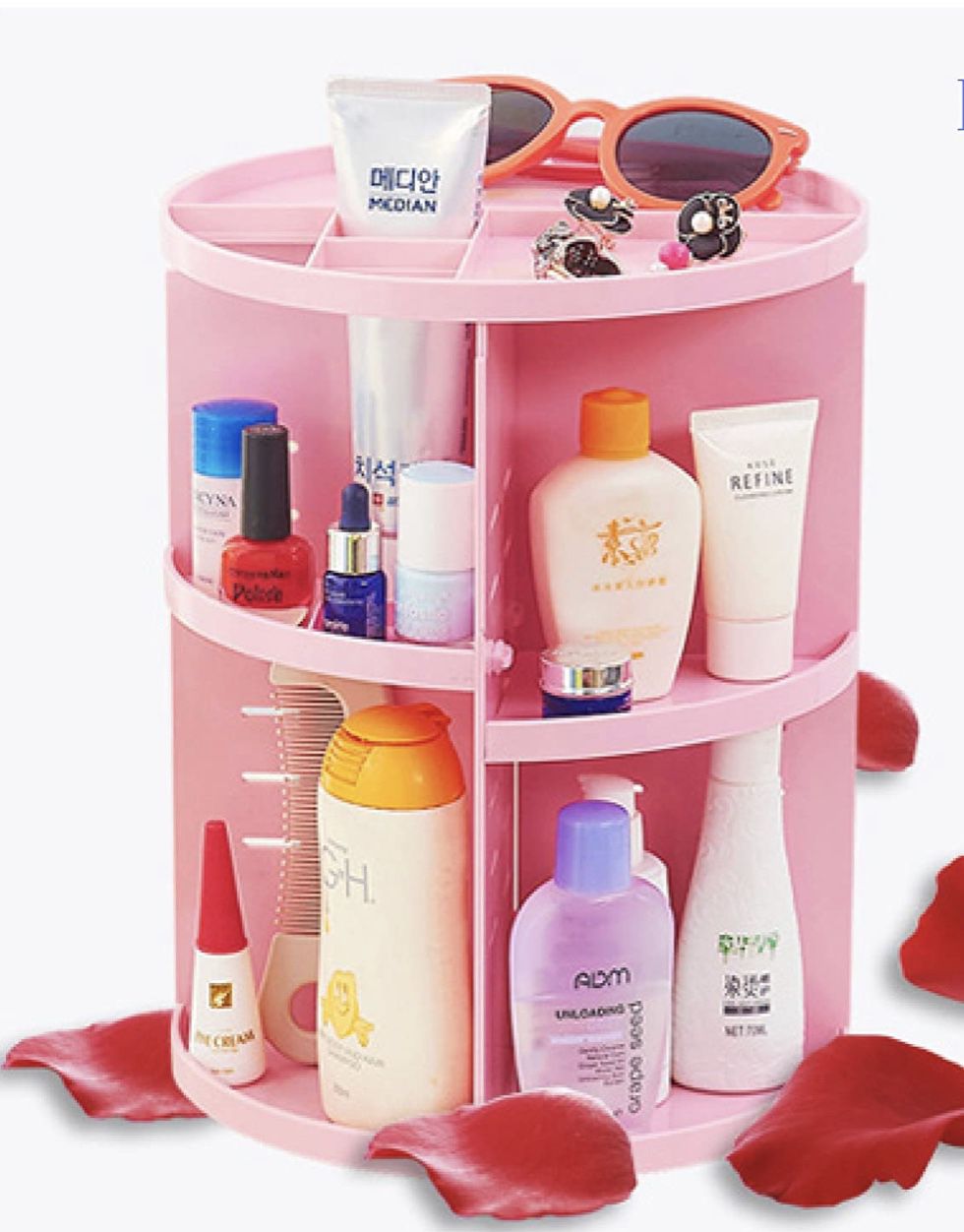 Rotating Organizer Adjustable Makeup and Desk Accessories Storage Holder with Large Capacity, Makes Your Table Cle