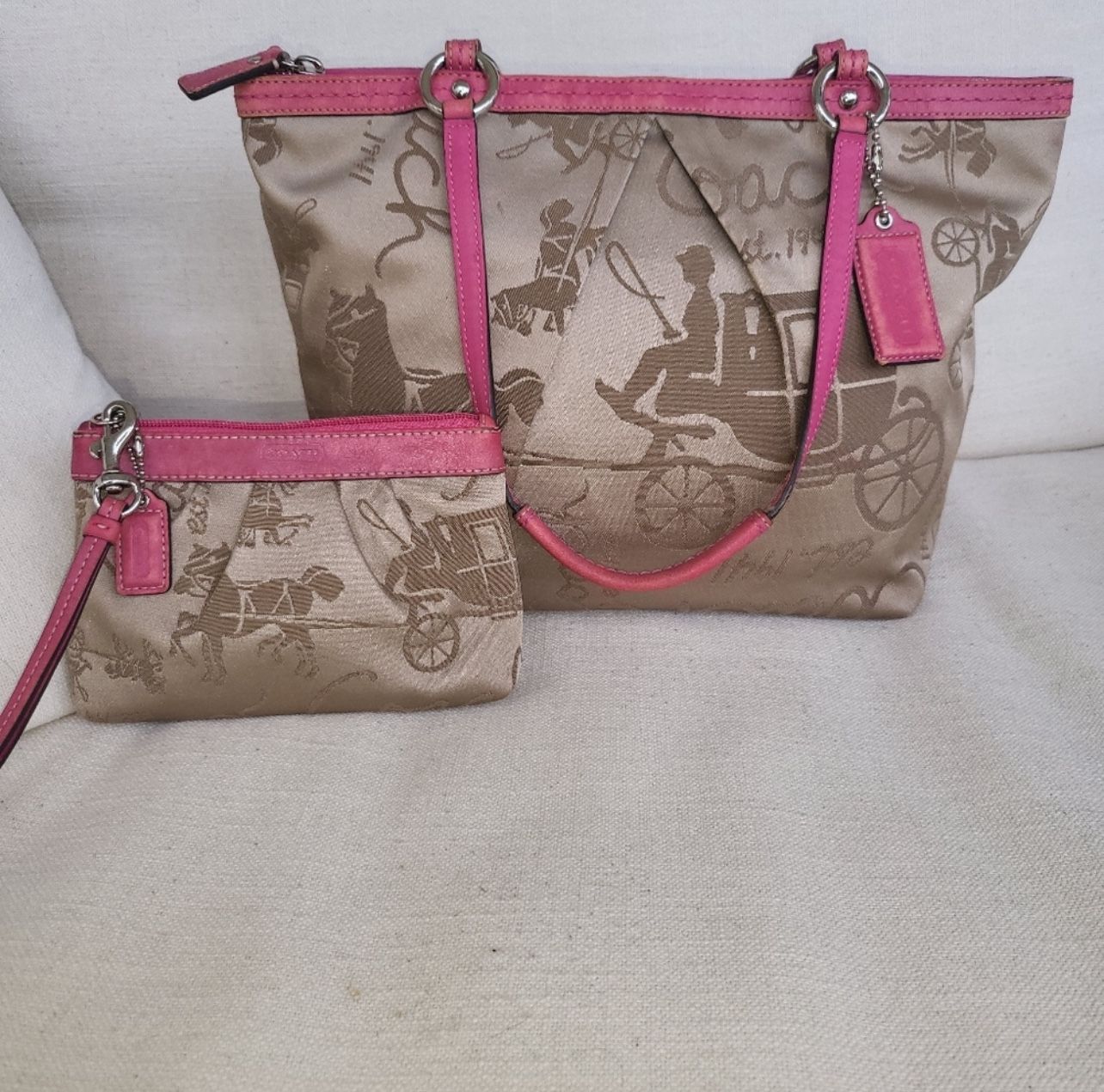 Coach pink tote 