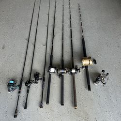 Various Fishing Rods And Reels