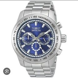 Invicta Blue Dial With Silver Strap Men’s Wrist Watch 