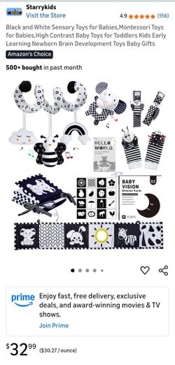 Black and White Sensory Toys / Juguetes sensoriales en blanco y negro 
