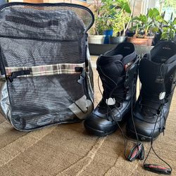 Burton Snowboard Boots & Burton bag Size 10.5