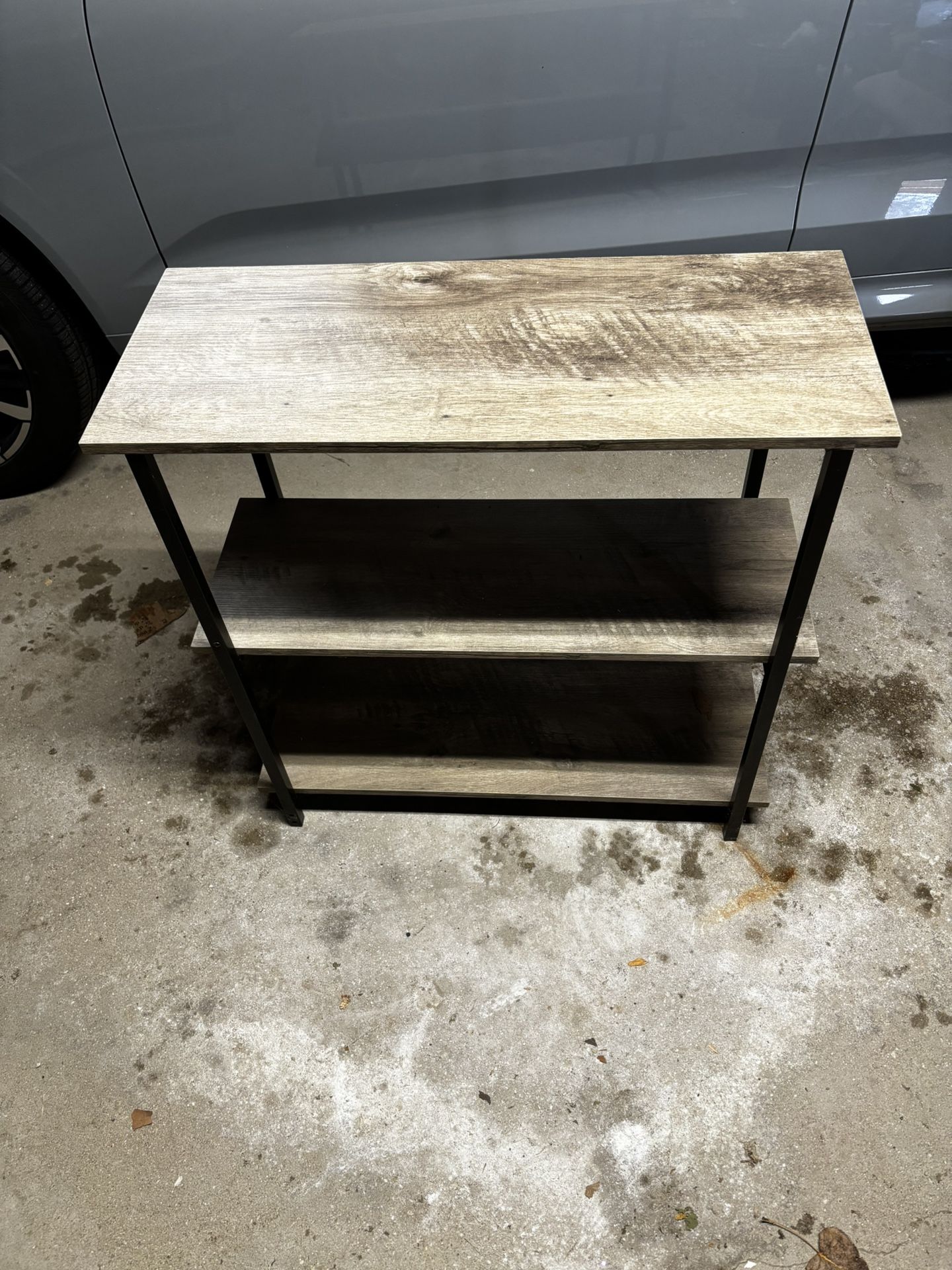 Gray, Brown Coffee Table, Night Stand And Book Shelf 