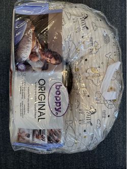 Boppy Pillow- White, Black and Gold Animal Print