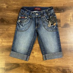Brand new Womans Baby Phat brand blue denim shorts  up for sale