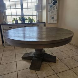 Round Dining Table 60" Distressed Gray