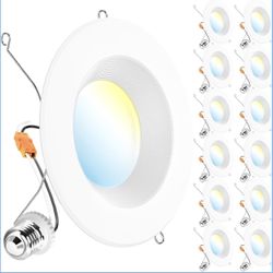 Sunco 12 Pack Recessed Lighting 6 Inch, Retrofit Can Lights, 965LM, 13W (75W Equivalent), Selectable CCT 2700K/3000K/3500K/4000K/5000K, Dimmable, Baff