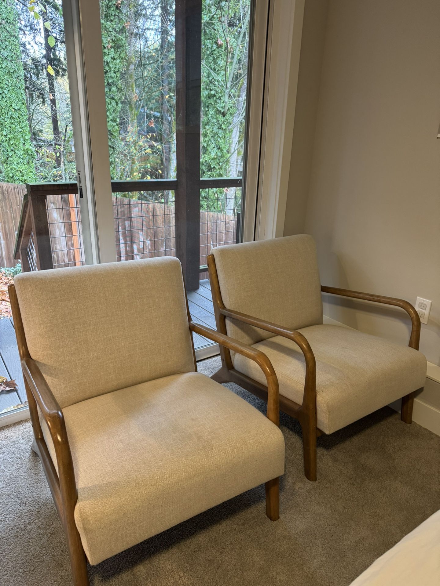 Ivy+Oak Tan And White Chairs