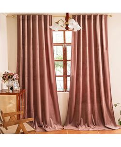 Dusty pink velvet curtains 96'