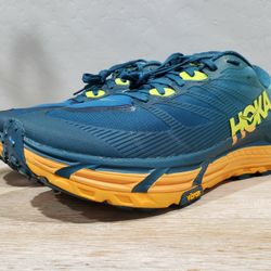 HOKA ONE ONE Men’s Mafate Speed 3 Trail Running Shoes (11.5D) Coastal Shade, Radient Yellow 