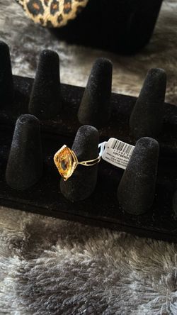 14k gold citrine ring size 6 Effy brand