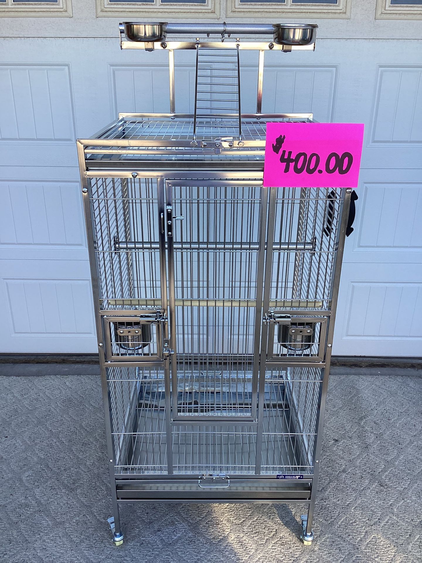 Bird / Parrot Stainless Steel Play Top Cage