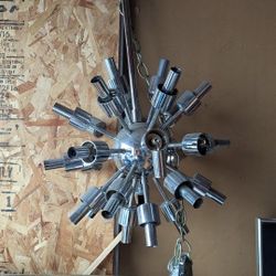 Vintage Mid Century Sputnik Chrome Chandalier Celing Lamp 