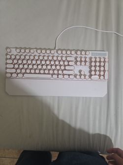 Mechanical keyboard glows yellow