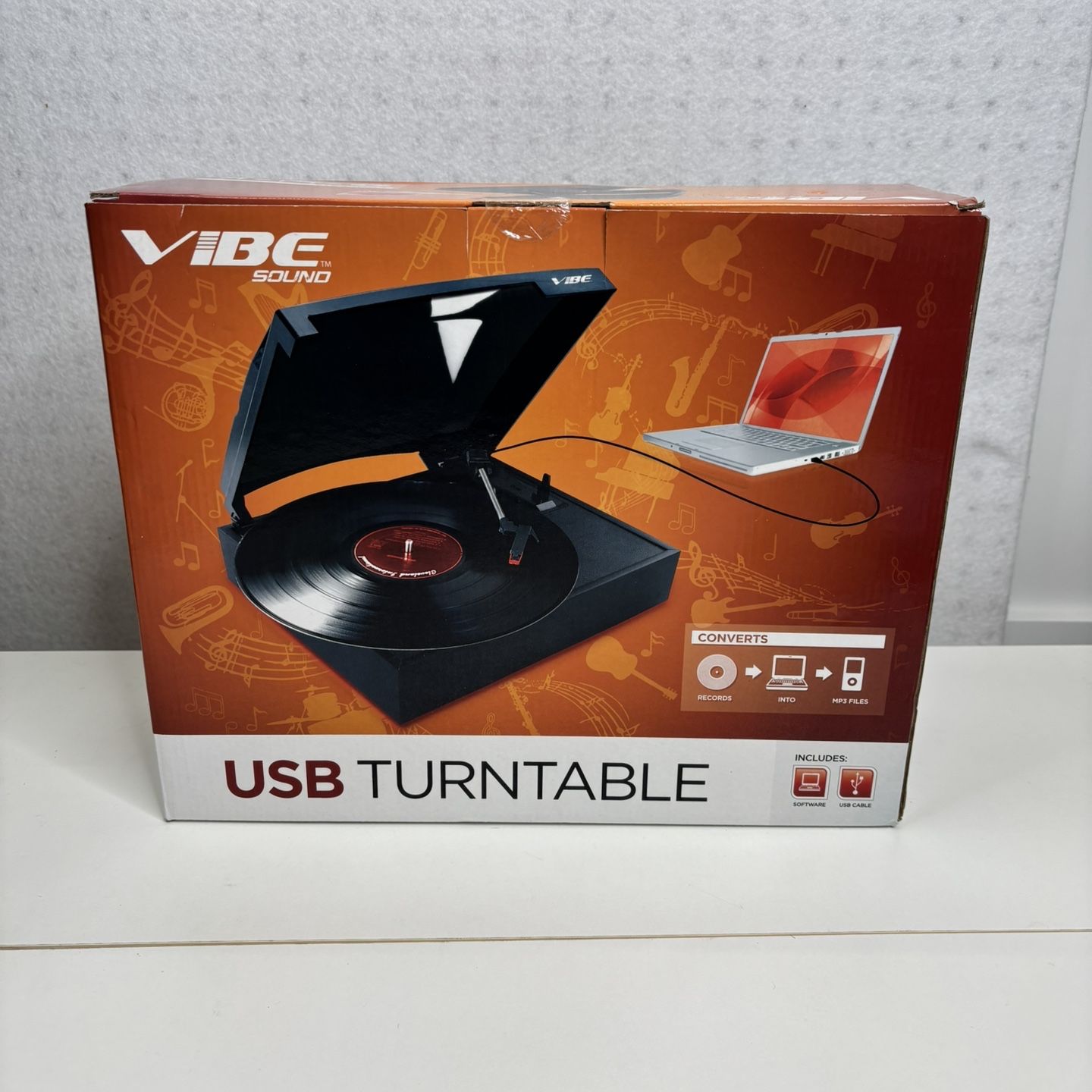 VIBE USB Turntable for Playing & Recording Records to Computer New in ...