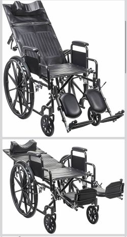 Drive Medical Full Reclining Wheelchair Elevating Legrests Open Box