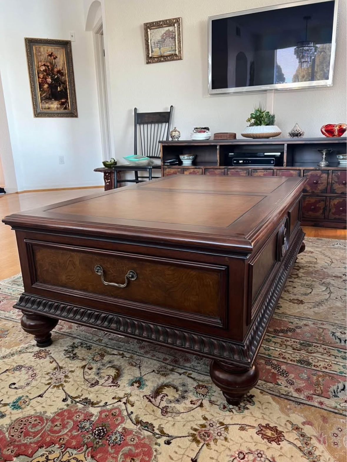 Ethan Allen Walnut Wood Coffee Table