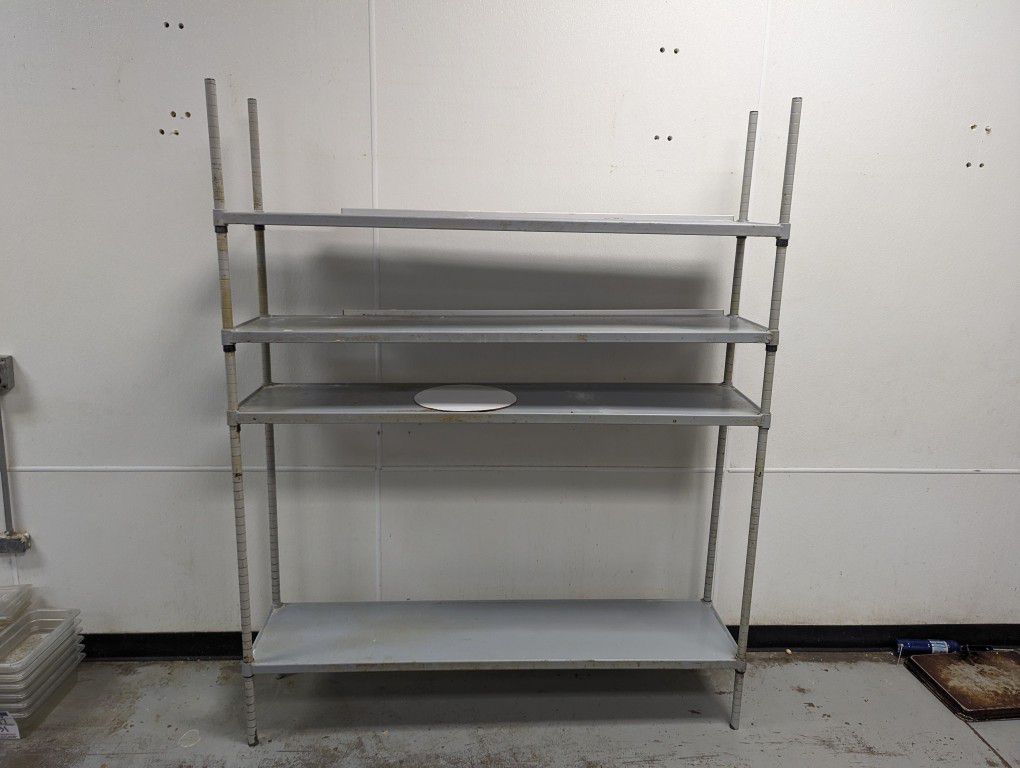 Solid Metal Shelving Unit 5 Ft By 14 In 4 Shelves Steel 