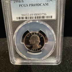1994 S Gem Proof Washington Quarter Graded By PCGS At PR69 C-12