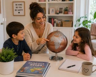 Decorative World Globe with Metal Base