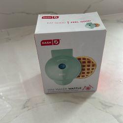 New In Box Mini Waffle Maker In Color Light Blue Super Cute 