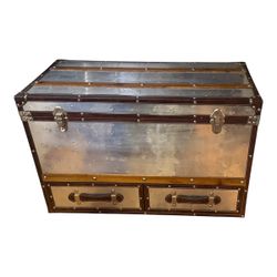 Aluminum Aviator Trunk Chest With 2 Bottom Drawers