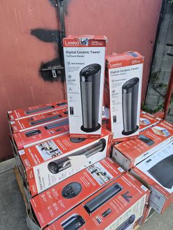 GET READY FOR THIS WINTER LASKO HEATERS CERAMIC TOWER ECONOMIC ENERGY SAVER INCLUDING REMOTE CONTROL FOR FULL SIZE ROOM IF SOMEBODY INTERESTED PLEASE 