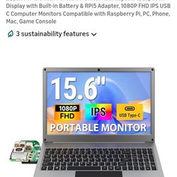 NEW 15.6 INCH PORTABLE MONITOR WITH KEYBOARD 