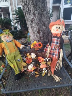 Fall Scarecrow Decorations Set of Two