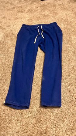 Blue Sweatpants with Drawstring Waist