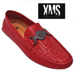 Red Loafer Men Shoes Versace Print Only 6.5-13