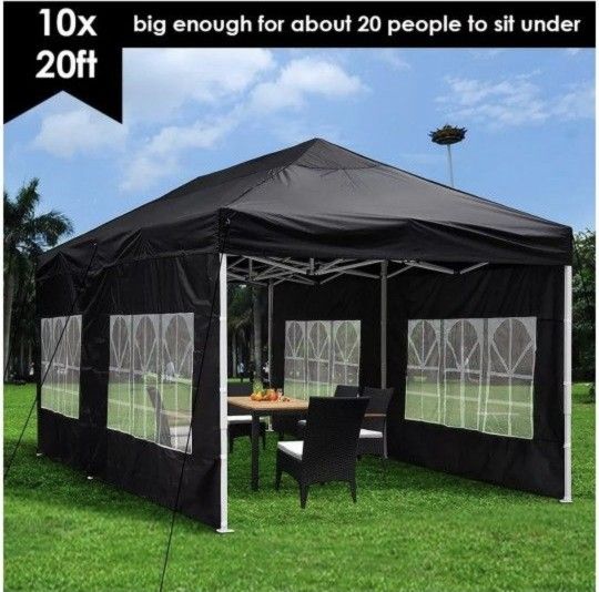 10x20Pop Up Canopy Large Party Tent Shelter 10x20 With Sidewalls