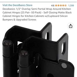 Decobasics 1/2" Overlay Semi Partial Wrap Around Kitchen Cabinet Hinges 