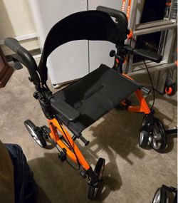 ELENKER Rollator Walker with Seat – Orange
