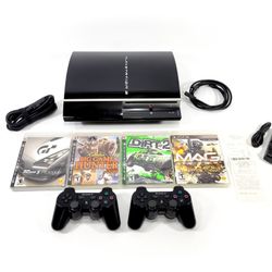 Sony PlayStation 3 - 500 GB PS3 Fat Console + 4 Games, 2 Controllers Bundle