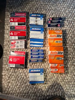 New spark plugs Motorcraft, AC Delco, NGK. OEM new, new old stock