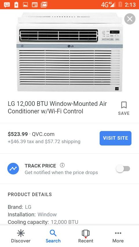 LG window ac unit 1200 btu