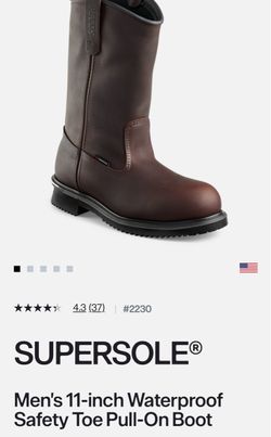 Red Wing Brown Leather Steel Toe Boot Waterproof