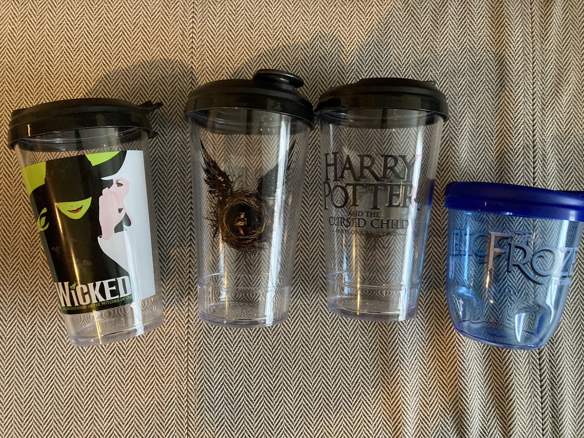 Broadway Wicked Frozen Harry Potter Cursed Child Cups